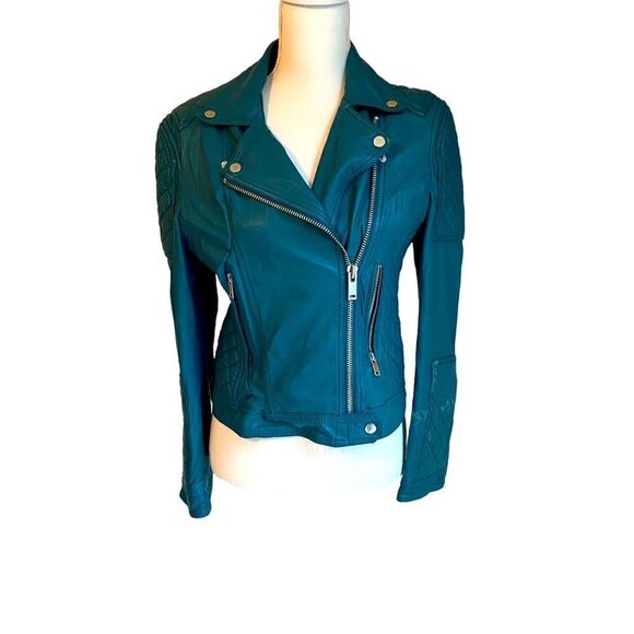 Samantha Sipos New York Leather Quilted Bomber Jacket Size Medium - Picture 9 of 9